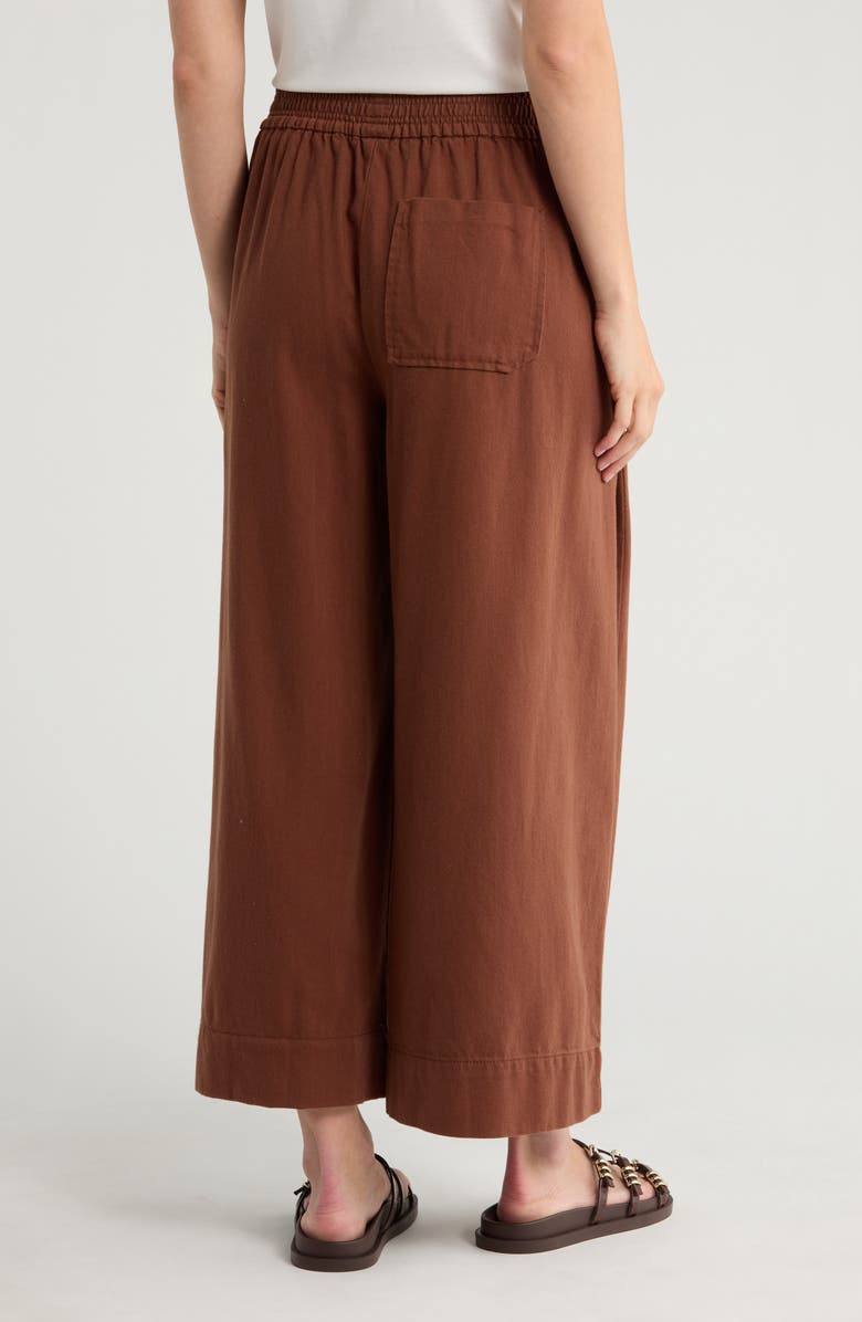 Democracy Pleated Crop Wide Leg Pull-On Pants, Alternate, color, Cacao Powder