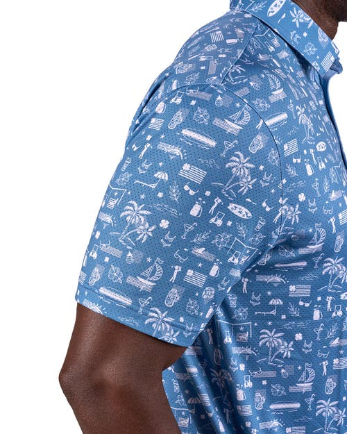 Black Clover Vacation Nation Polo In Blue