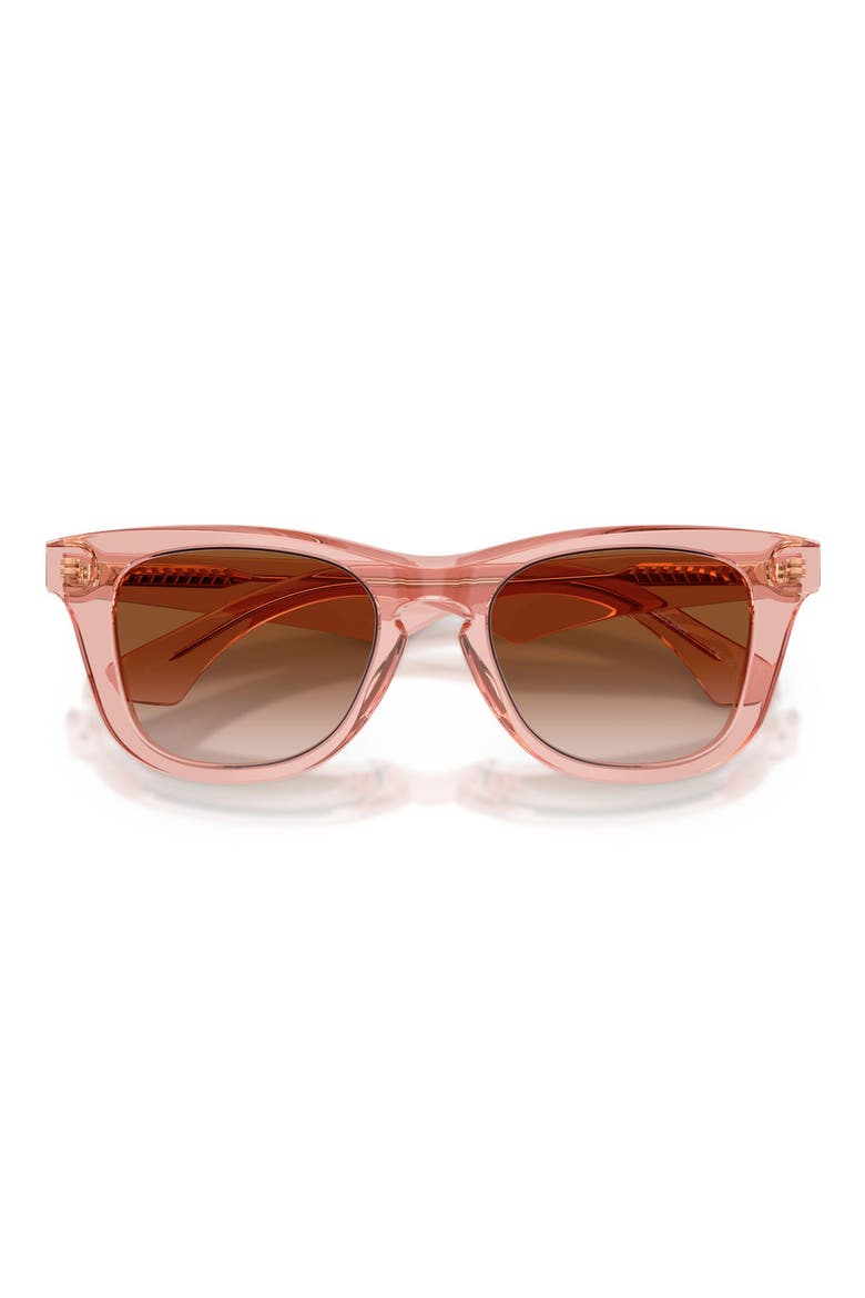 Kids' 46mm Small Square Sunglasses, Alternate, color, TRANSPARENT PINK / BROWN