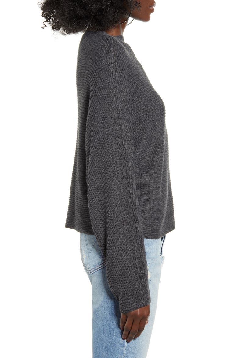 Dolman Sleeve Crop Sweater, Alternate, color, GREY DARK CHARCOAL HEATHER
