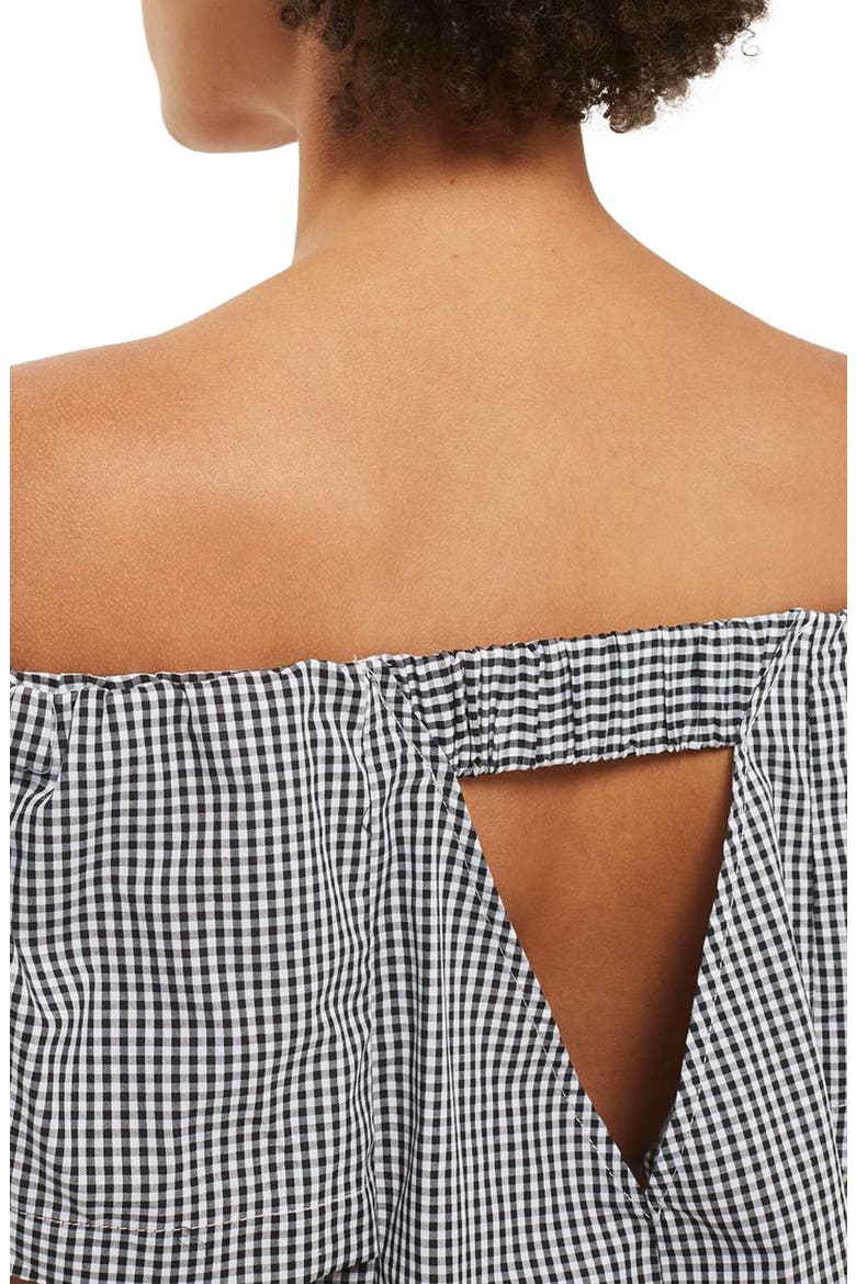 Maggie Bardot Gingham Top, Alternate, color, BLACK MULTI