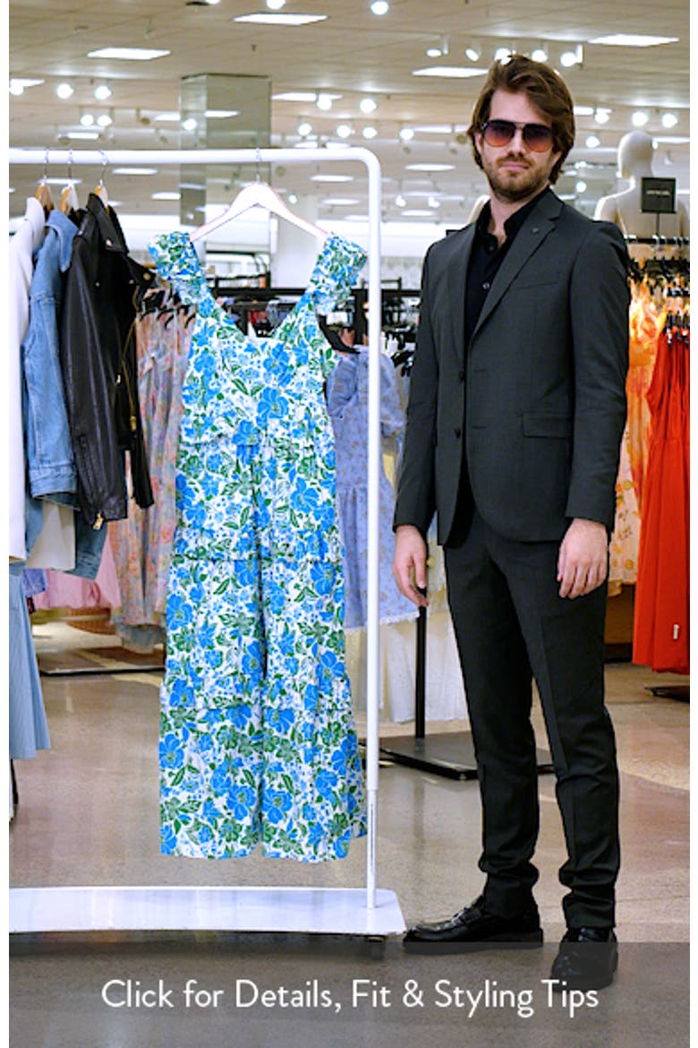 Bivore Floral Print Ruffle Maxi Dress video
