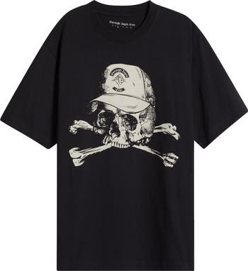 Skull Cap Oversize Cotton Graphic T-Shirt