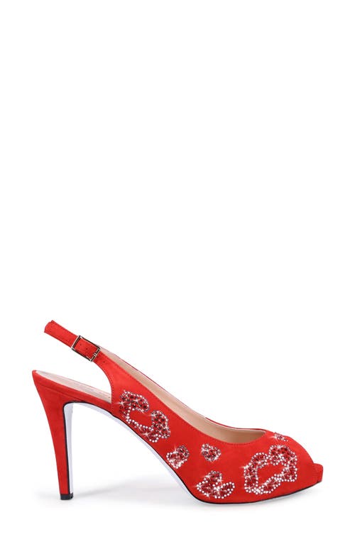 Ron White X The Devil Wears Prada Slingback Peep Toe Pump In Red