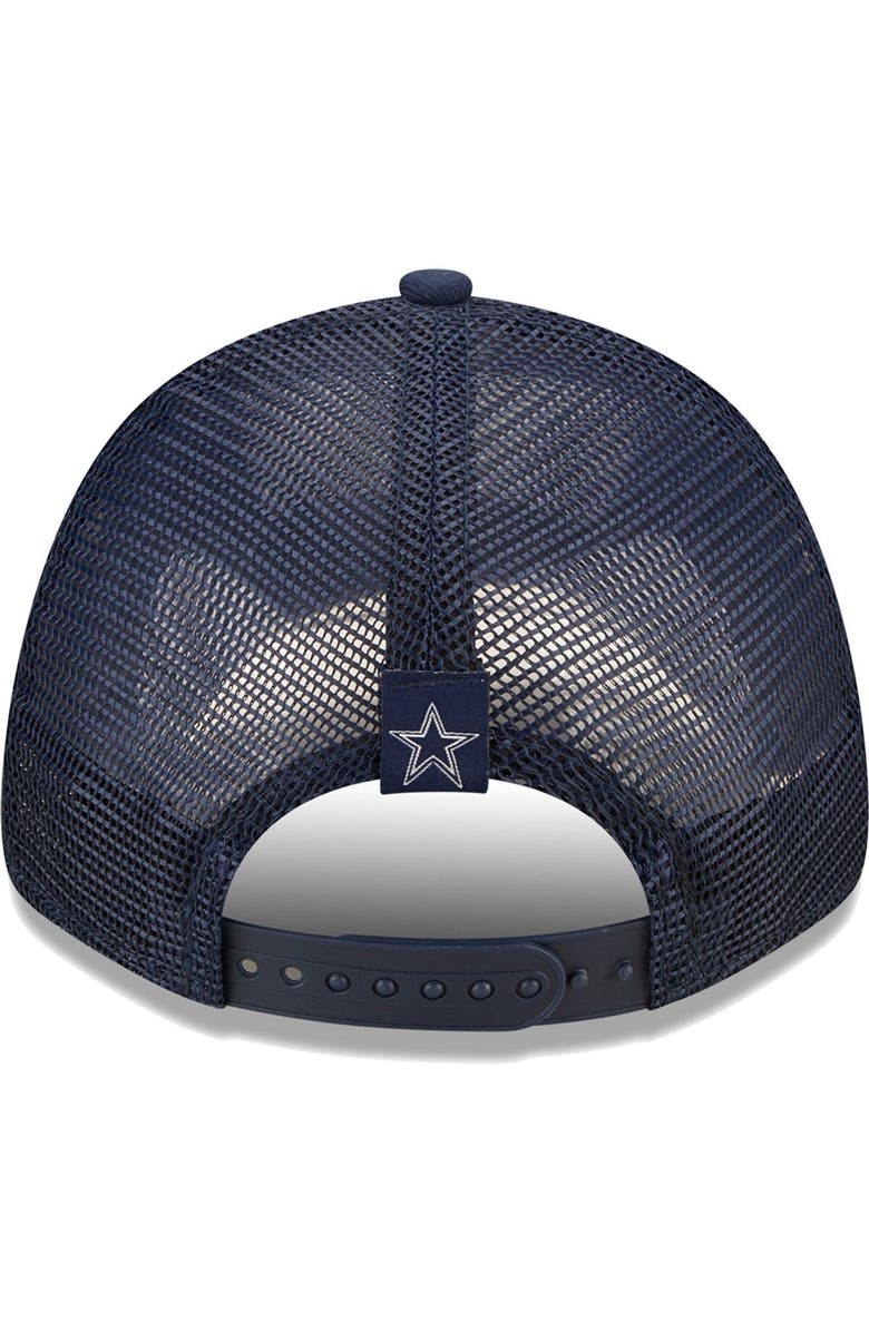 New Era Women's New Era   Navy Dallas Cowboys Team Trucker 9FORTY Snapback Hat, Alternate, color, 