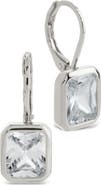Sterling Forever Everleigh Emerald-Cut Cubic Zirconia Lever Back Earrings