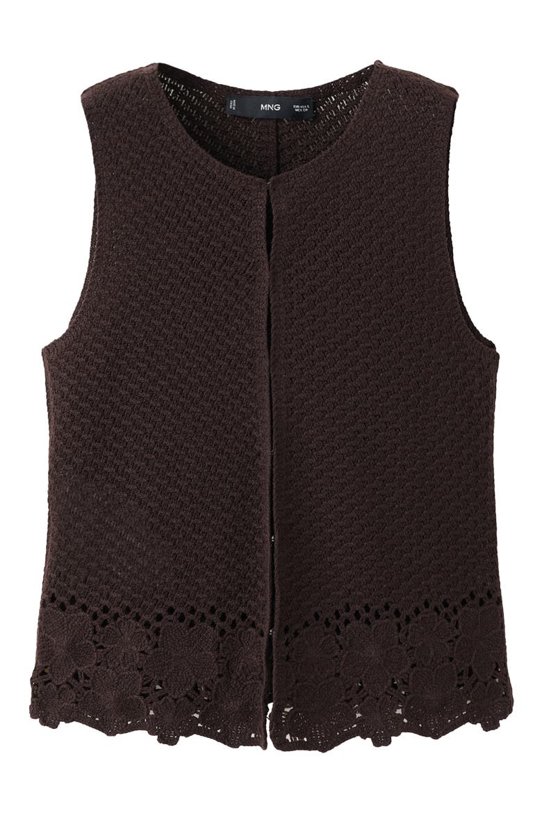 Open Stitch Sweater Vest, Alternate, color, BROWN