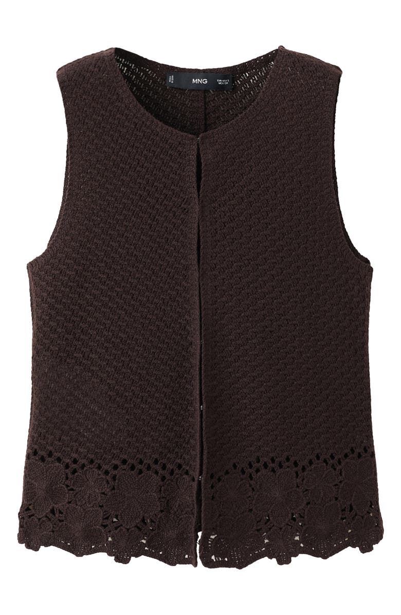 MANGO Open Stitch Sweater Vest, Alternate, color, Brown