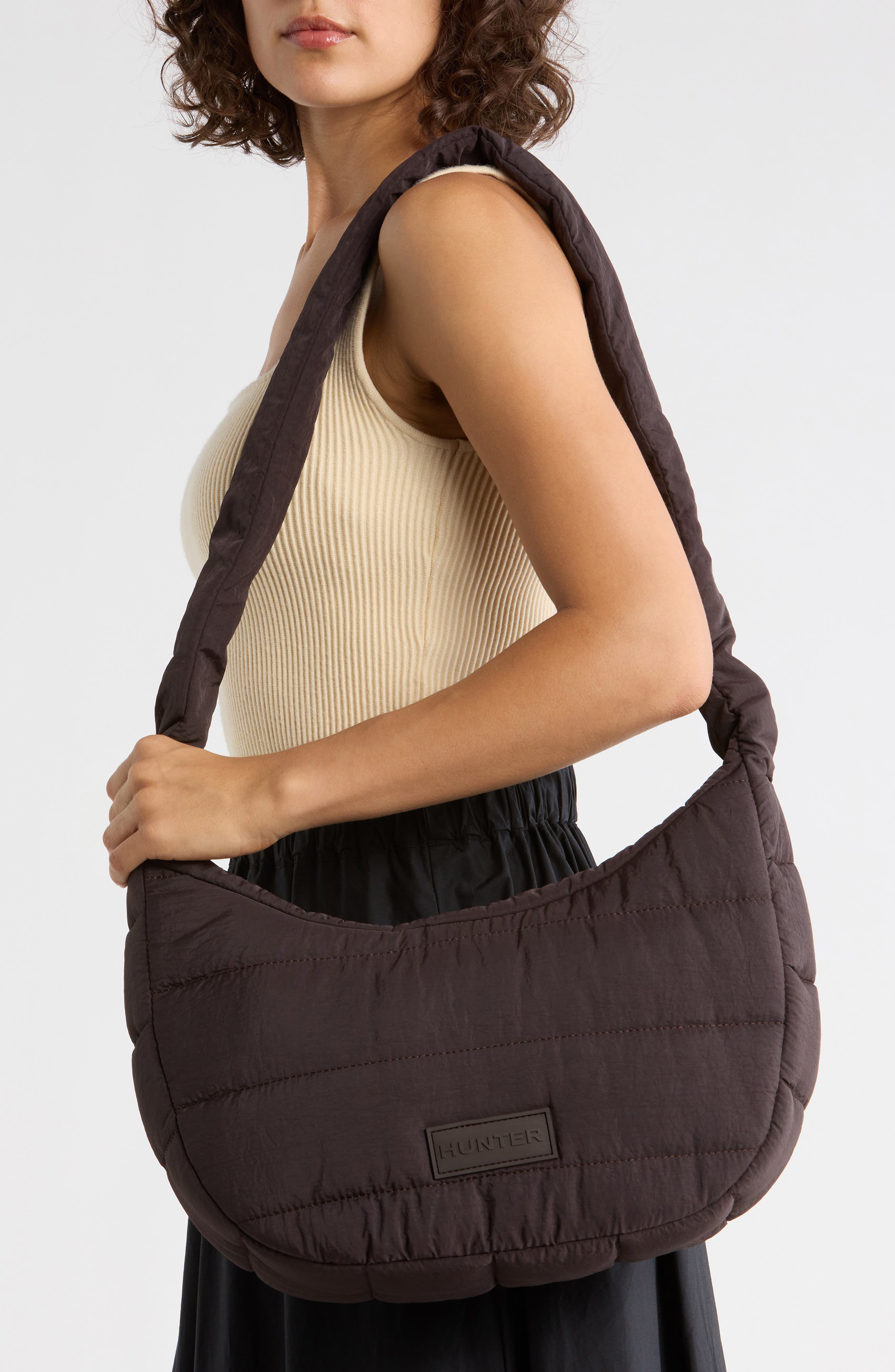 Hunter Dash Quilted Nylon Shoulder Bag, Alternate, color, 