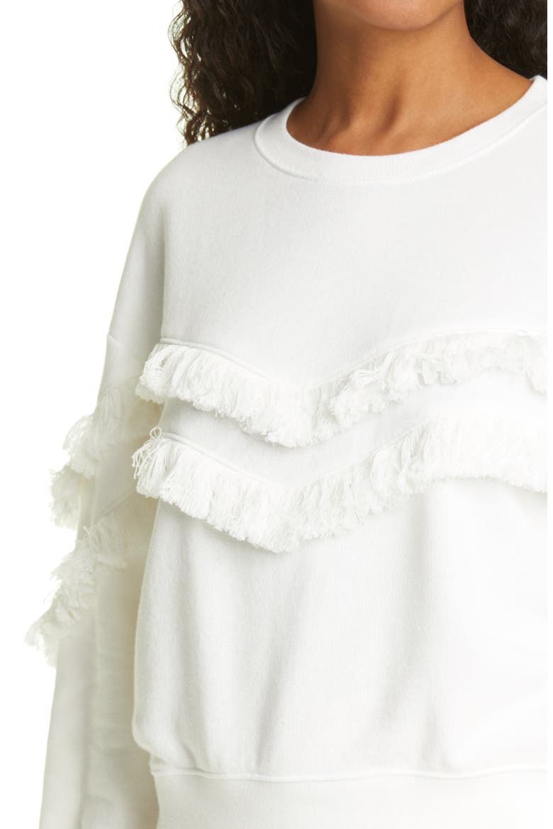 Kinsey Fringe Sweatshirt, Alternate, color, WHITE
