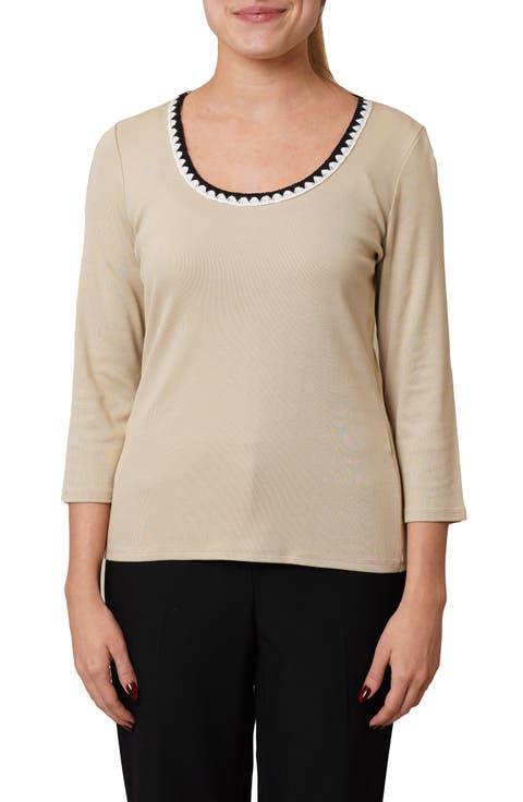 Stitched U-Neck T-Shirt