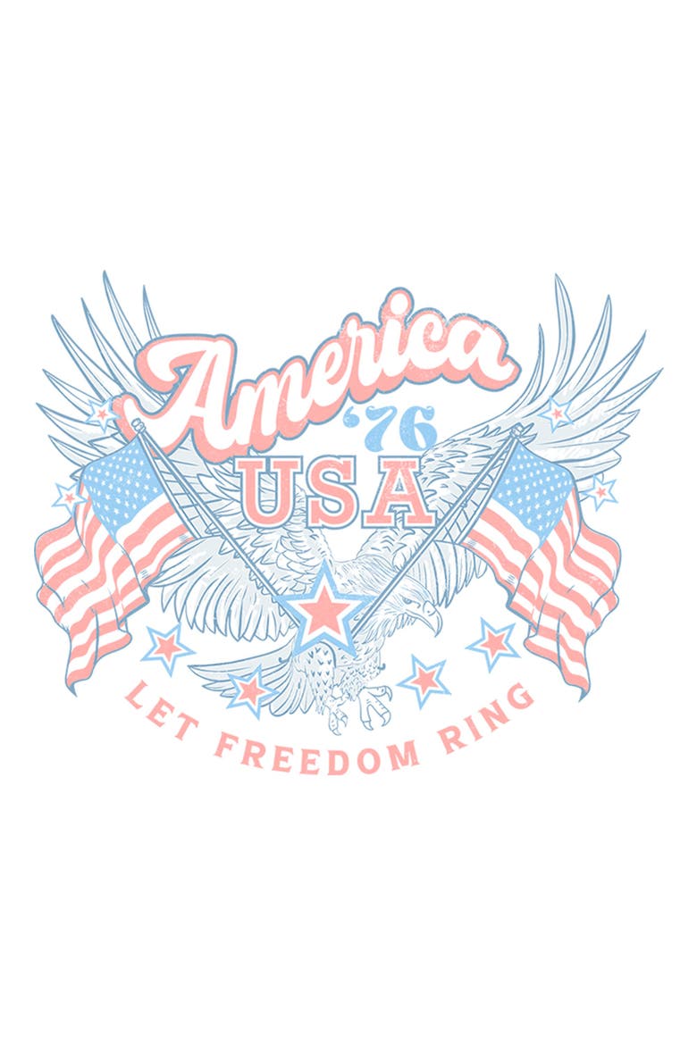 Juniors Lost Gods America 76 Let Freedom Ring T Shirt, Alternate, color, White