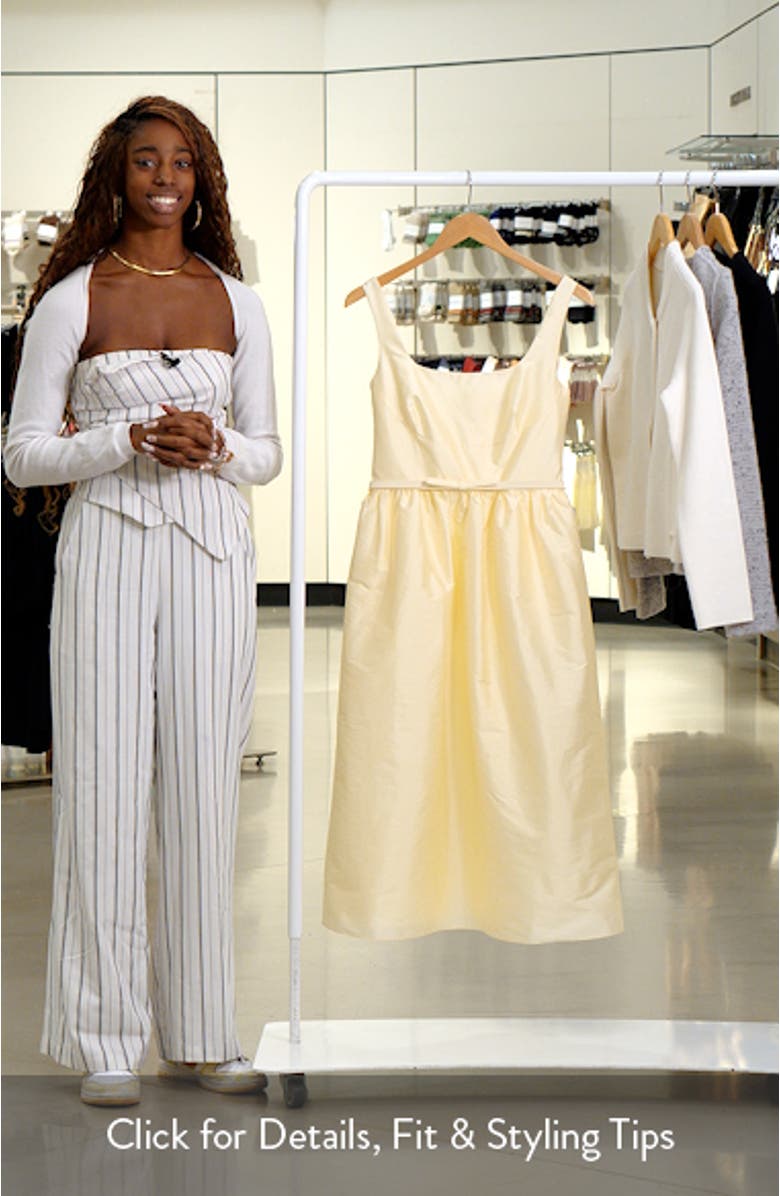 Square Neck Fit & Flare Midi Cocktail Dress, sales video thumbnail