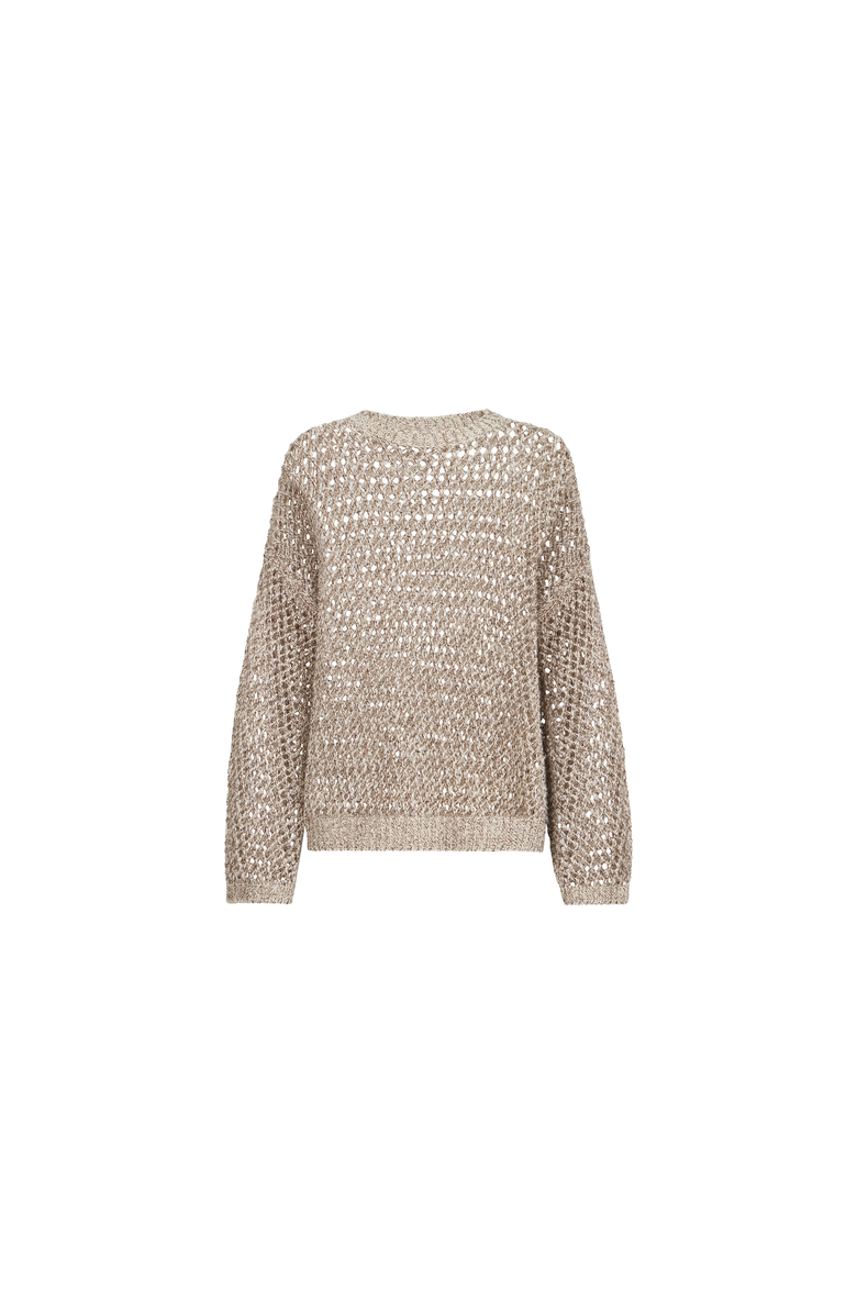 Brunello Cucinelli Dazzling chiné net sweater, Alternate, color, Rope