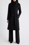Vince Belted Wool Blend Wrap Coat with Removable Bib