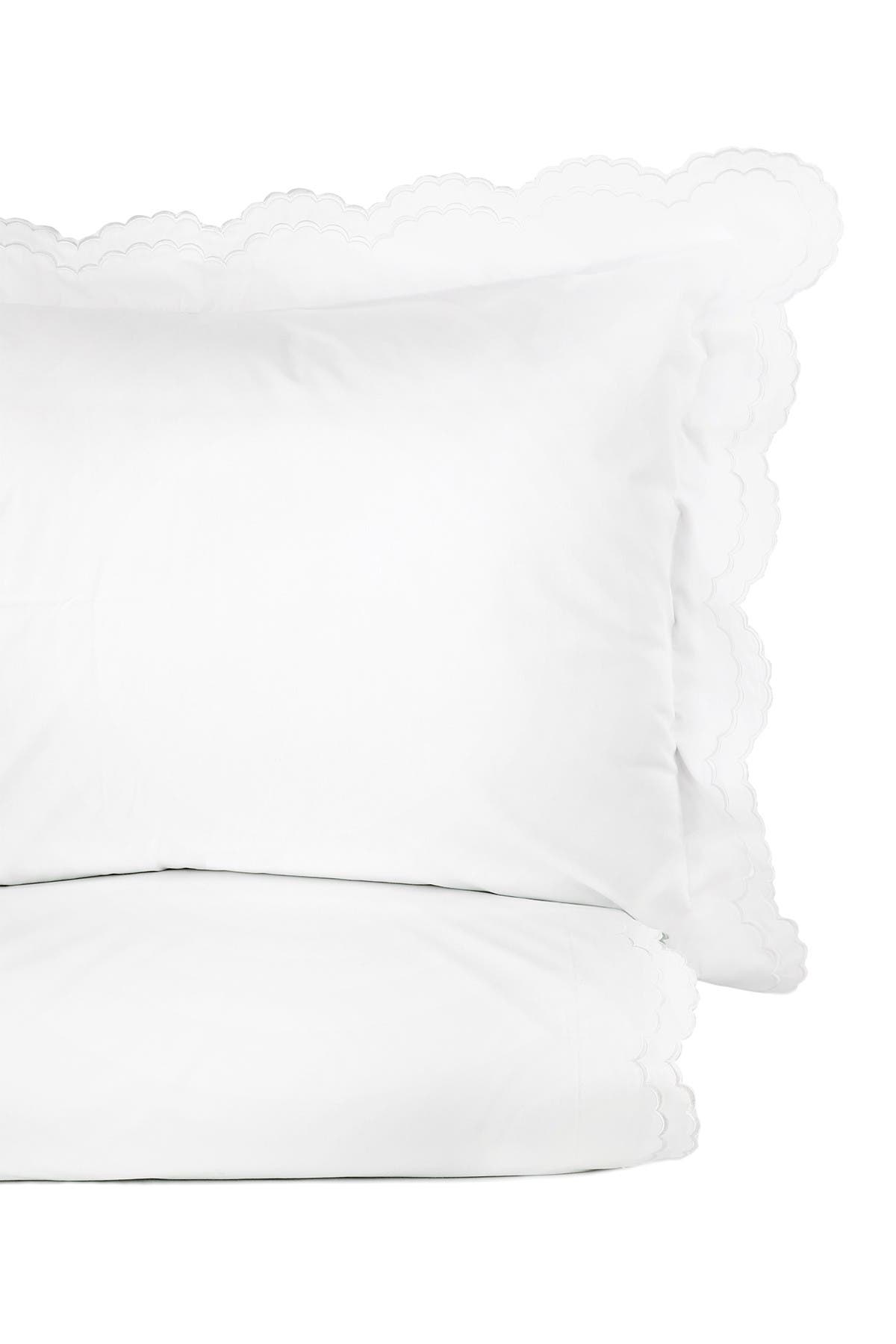 MELANGE HOME Full/Queen Double Scalloped Embroidered Duvet Set