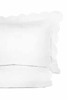 MELANGE HOME Full/Queen Double Scalloped Embroidered Duvet Set