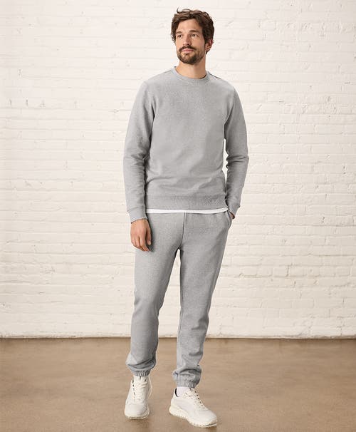 Pact Organic Cotton Cloud Brushed Fleece Crew Sweatshirt In Heather Grey
