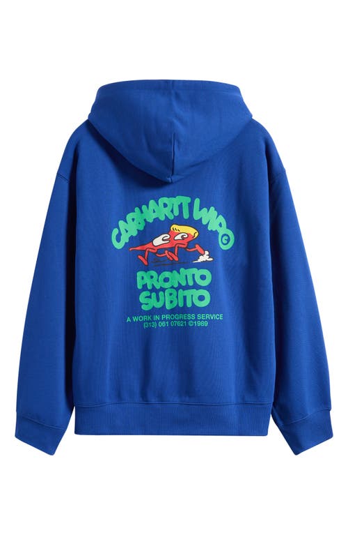 Carhartt Work In Progress Pronto Subito Graphic Zip Hoodie In Blue