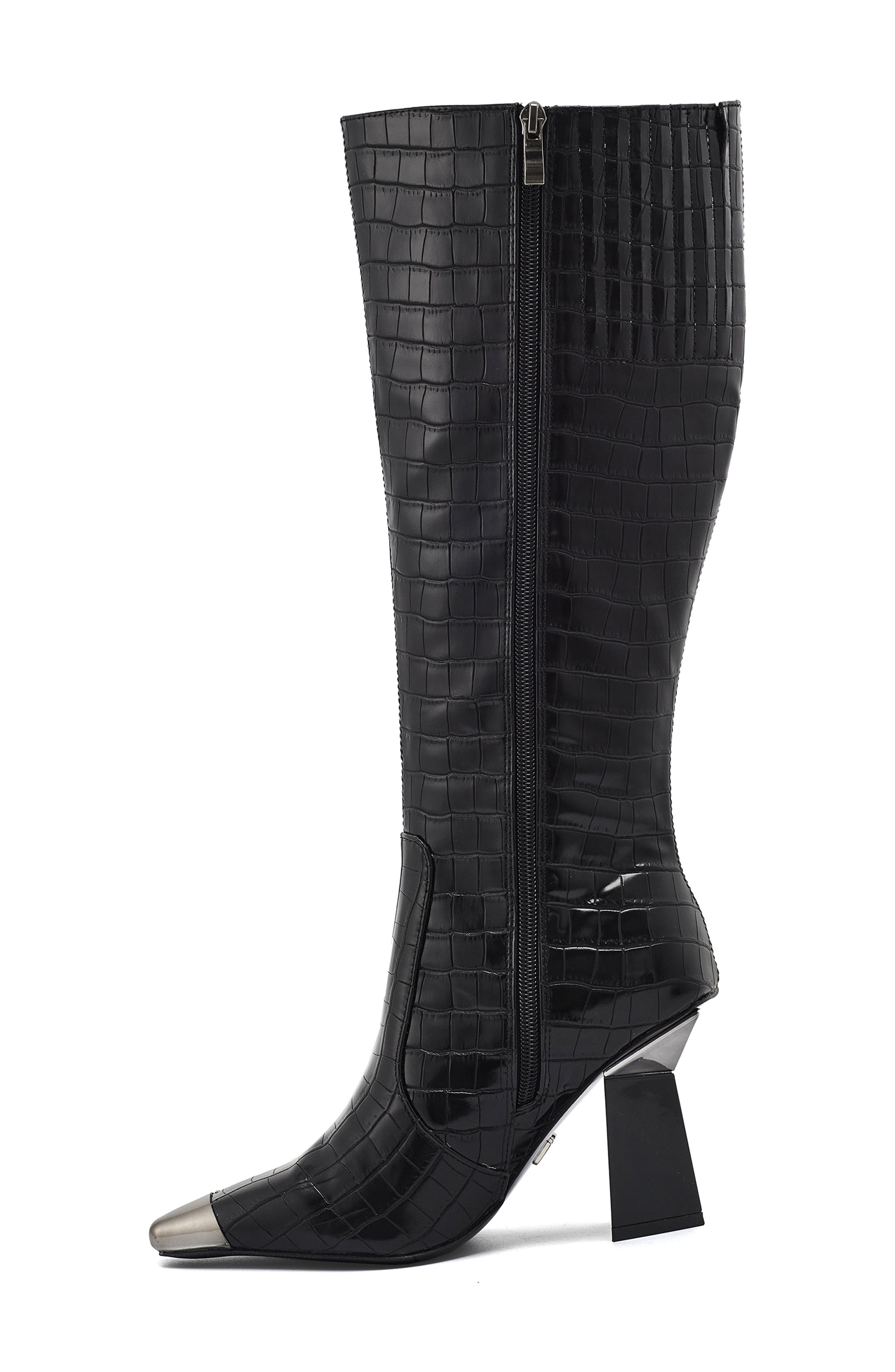 NINETY UNION Jada Metal Cap Toe Tall Boot, Alternate, color, Black