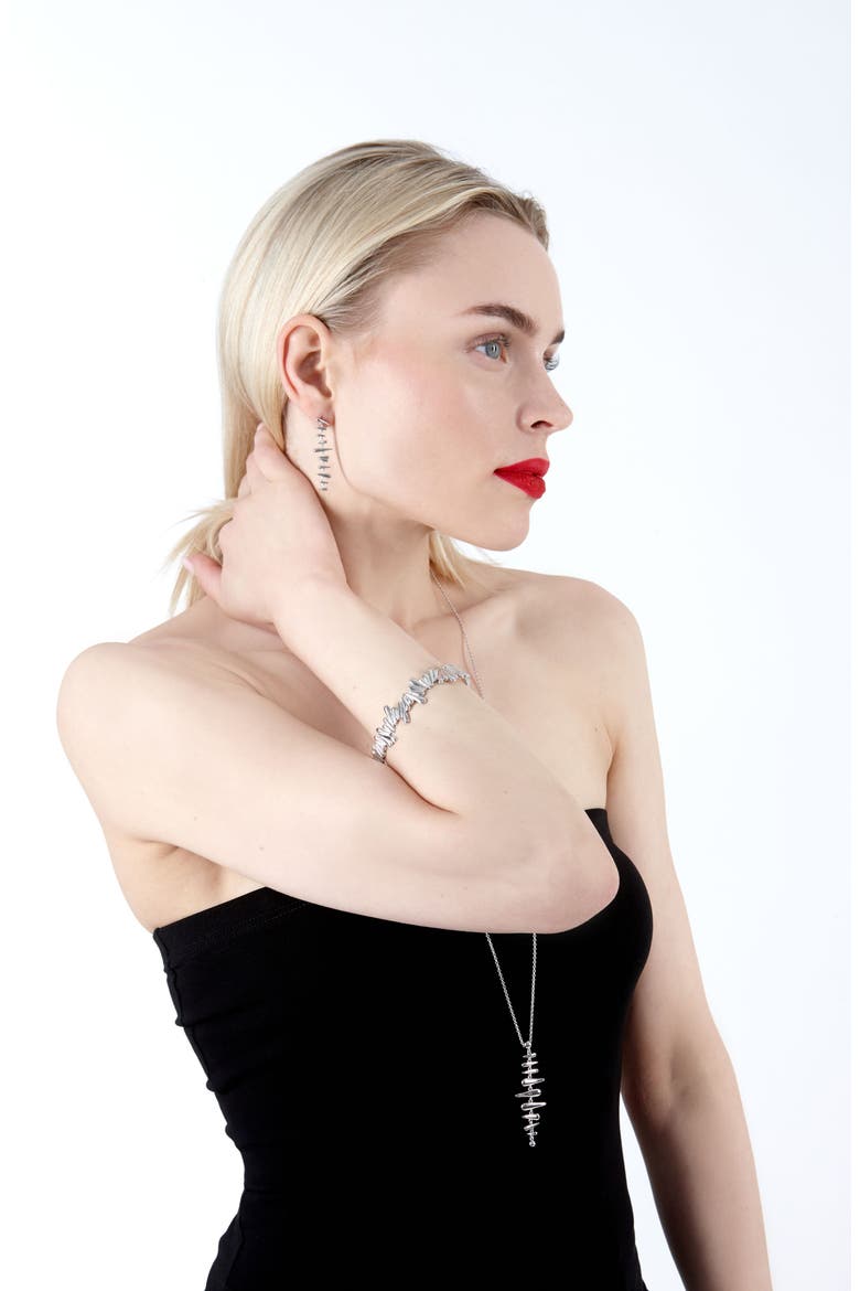 Shard Drop Earrings, Alternate, color, Sterling Silver