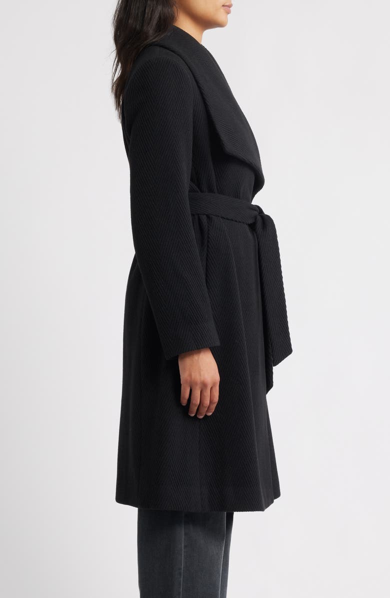 Sam Edelman Chevron Pattern Tie Waist Coat, Alternate, color, Black