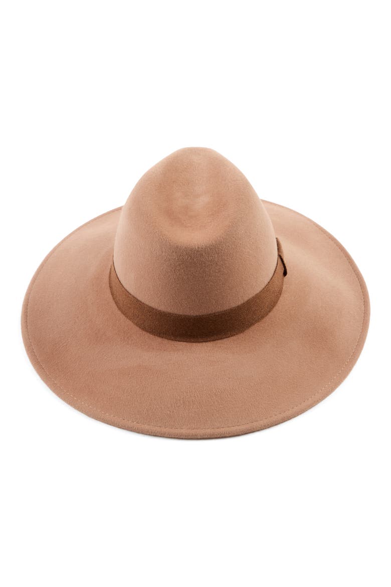 Emmanuelle Wool Felt Fedora, Alternate, color, CAMEL