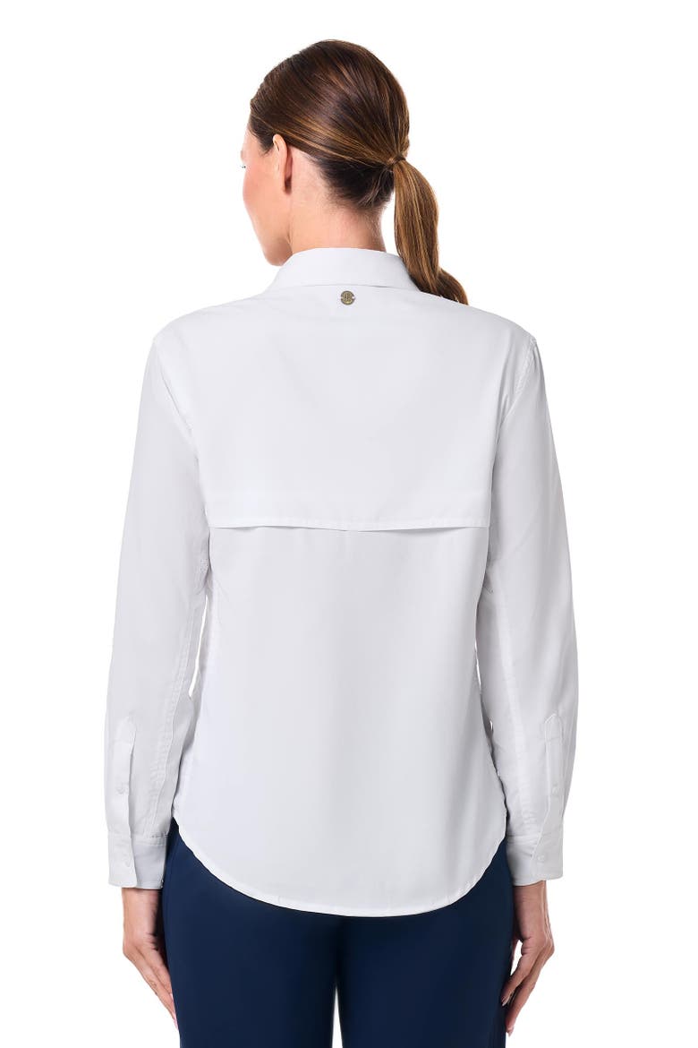 Women's Mylitta Travel Long Sleeve Shirt, UPF 50+ Sun Protection, Alternate, color, White