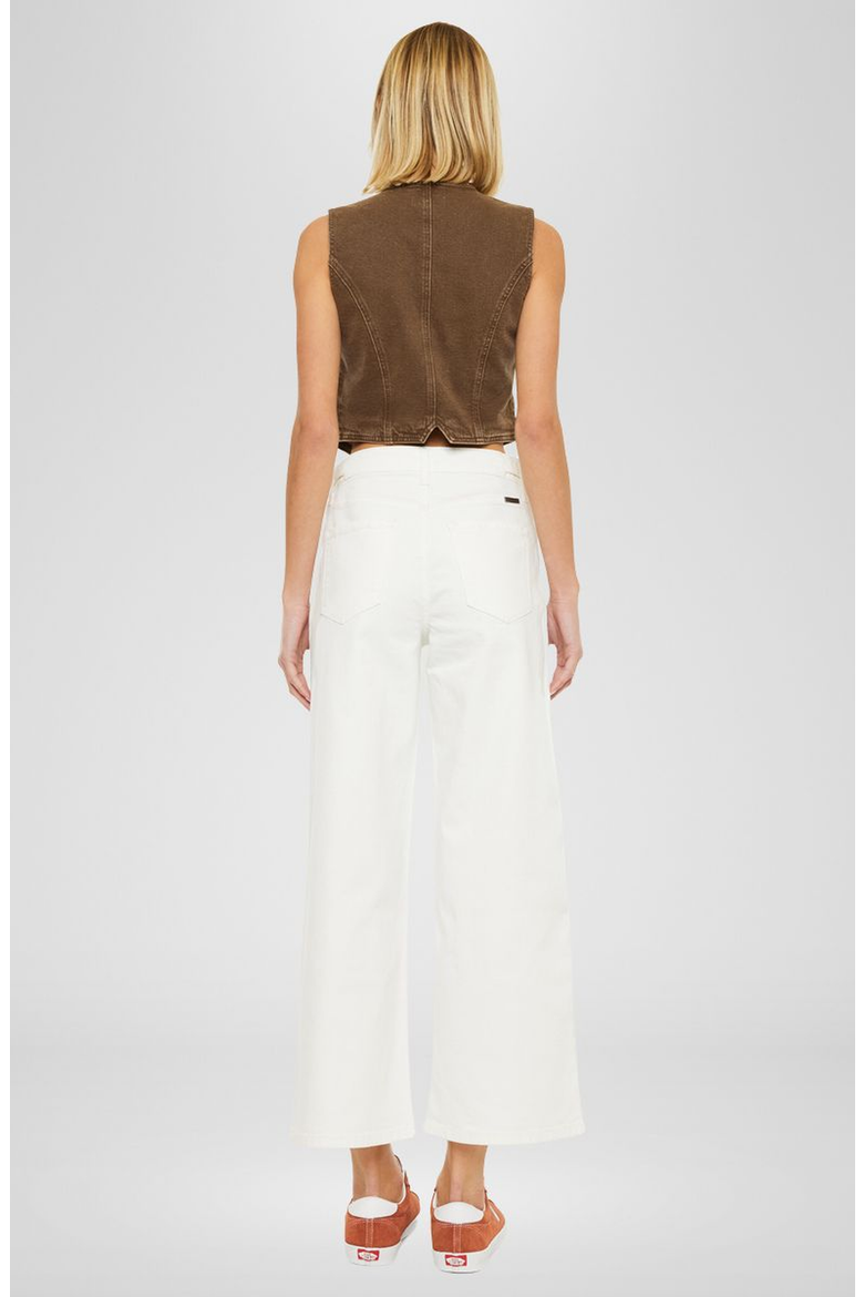 Calla Ultra High Rise Cropped Wide Leg Jeans, Alternate, color, White