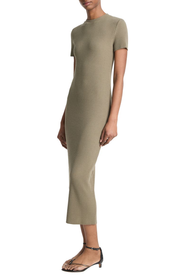 Ribbed Body-Con Sweater Dress, Main, color, MOSS SMOKE