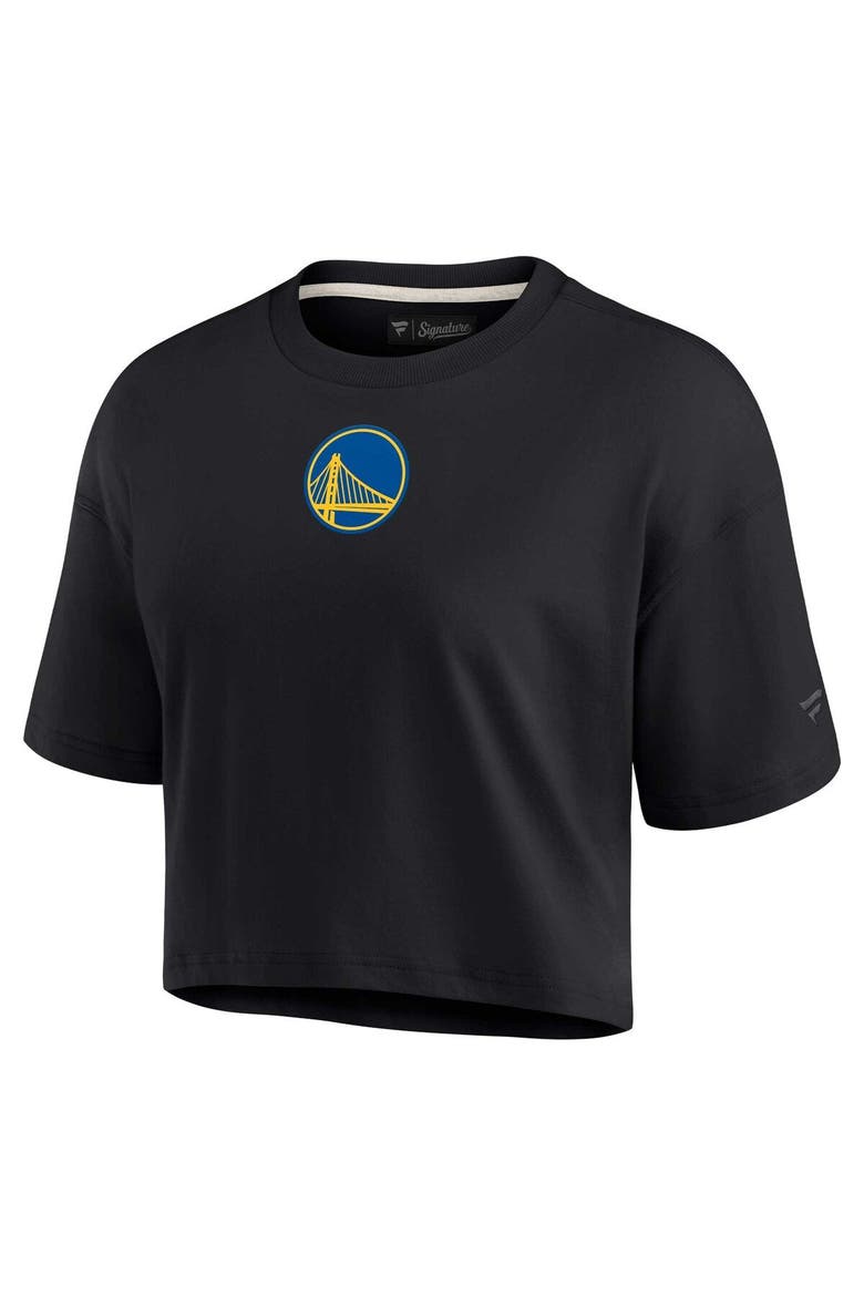 Women's Fanatics Signature Black Golden State Warriors Elements Super Soft Boxy Cropped T-Shirt, Alternate, color, Black