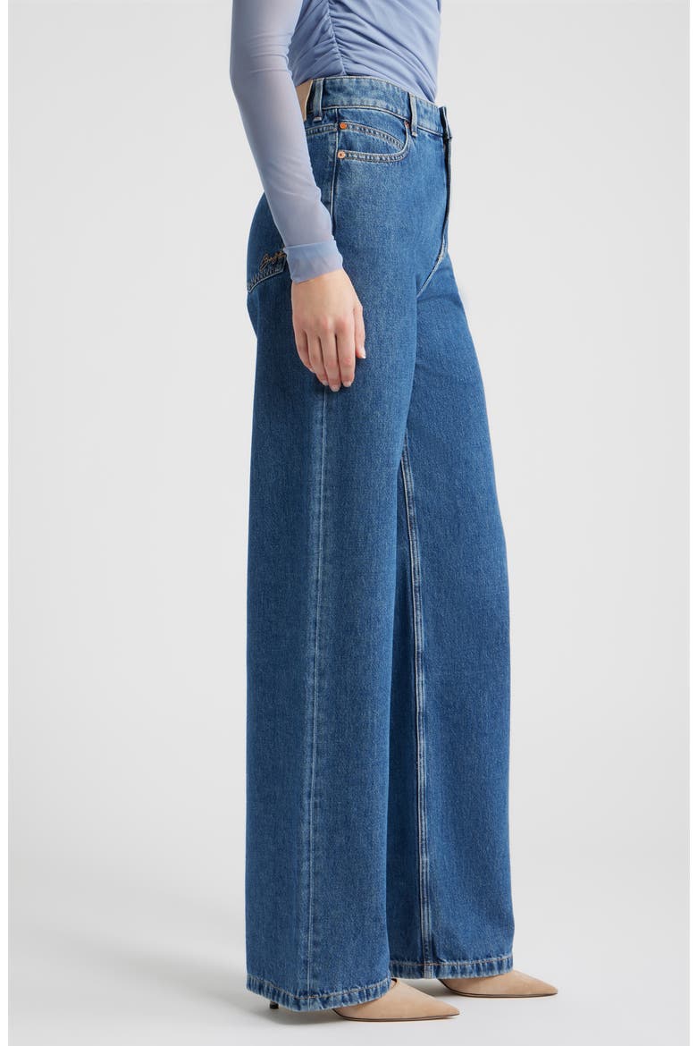 Marlene High Waist Wide Leg Jeans, Alternate, color, BLUE