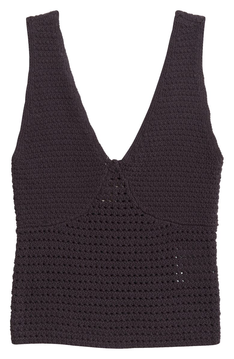 Billabong Cade Open Stitch Sweater Tank, Alternate, color, Black Sands
