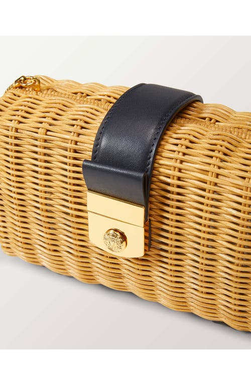 Shop Veronica Beard Lock Rattan Box Clutch In Natural Wicker Hazelwood