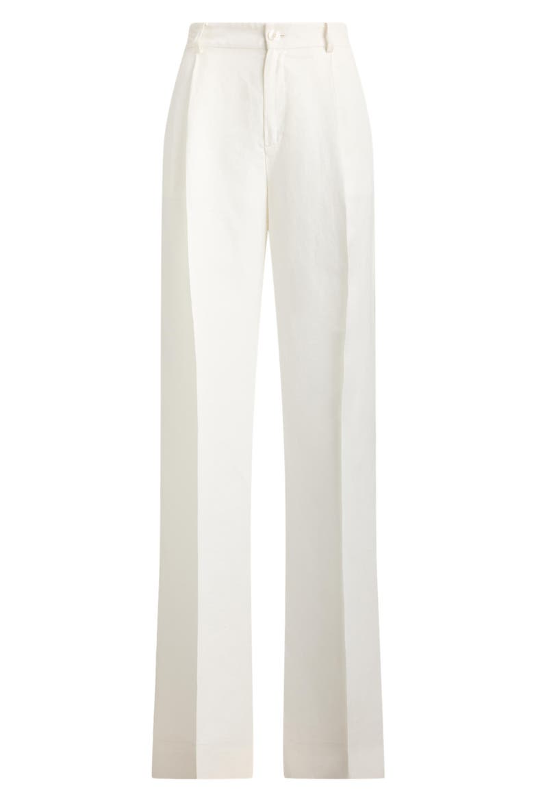 Linen Blend Twill Wide Leg Pants, Alternate, color, WHITE