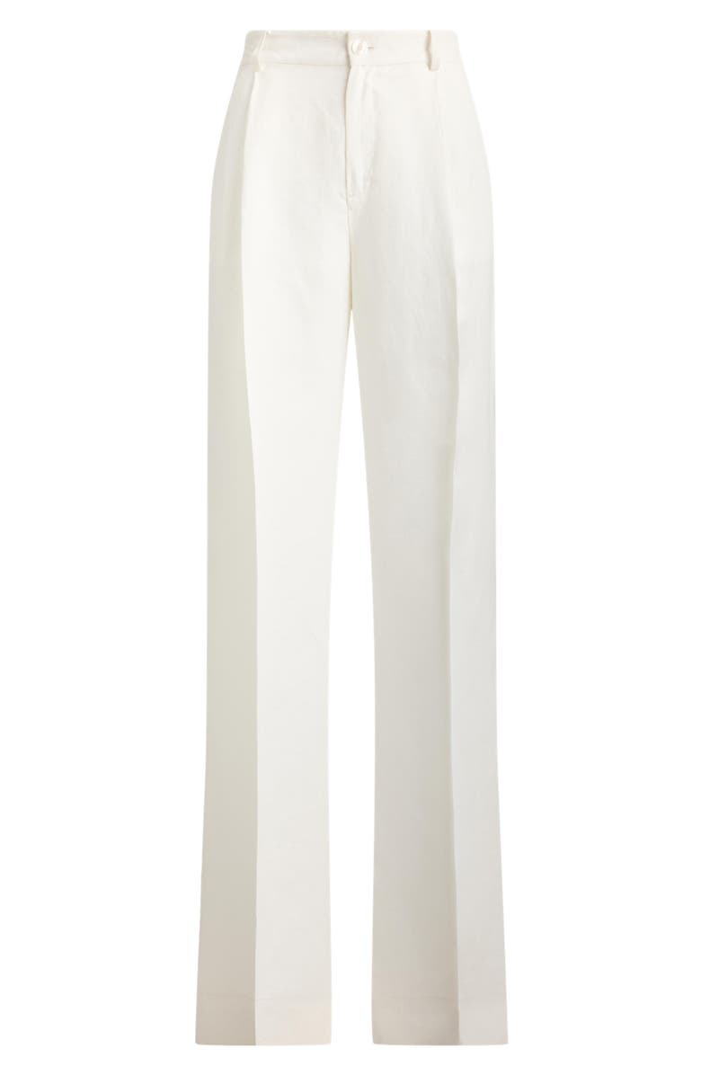 Lauren Ralph Lauren Linen Blend Twill Wide Leg Pants, Alternate, color, White