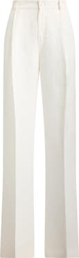 Lauren Ralph Lauren Linen Blend Twill Wide Leg Pants