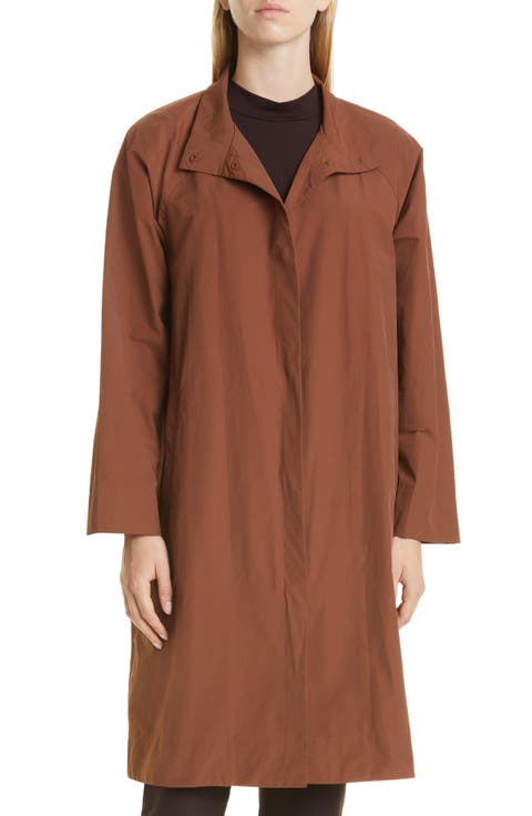 Stand Collar Organic Cotton & Nylon Coat