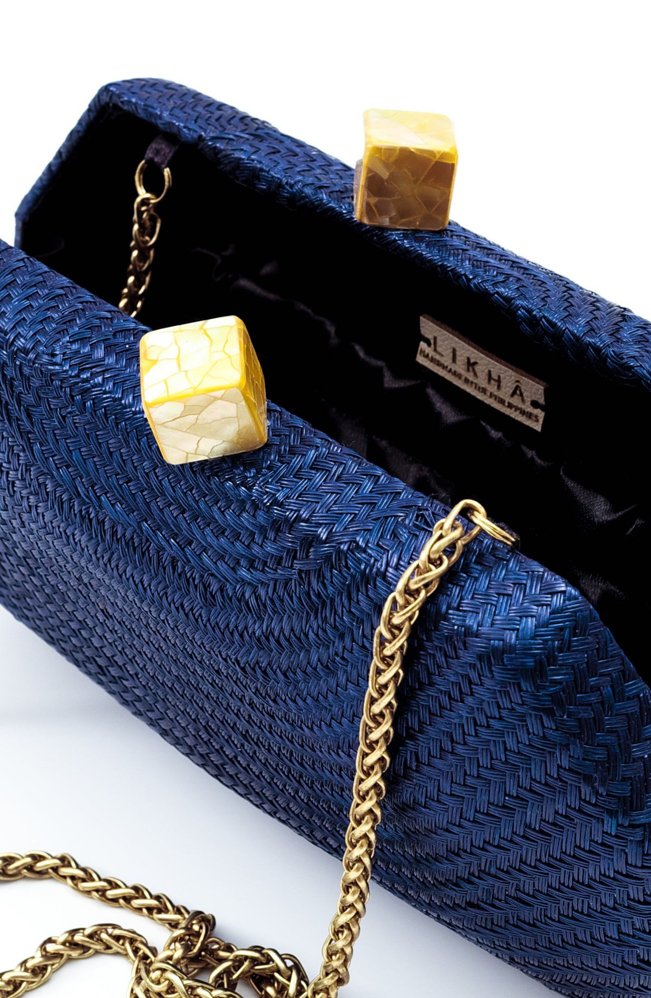 Solid Octagon Clutch, Alternate, color, NAVY BLUE