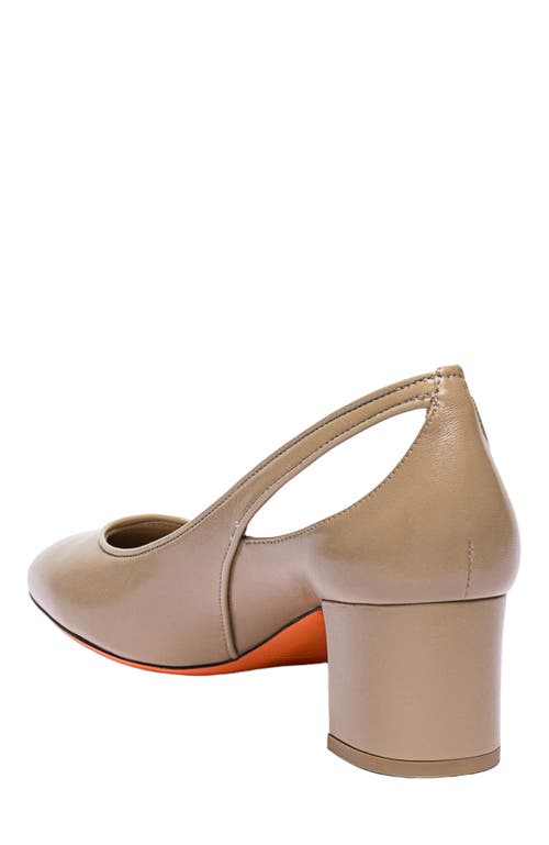 Santoni Leather Mid-heel Pump In Neutral