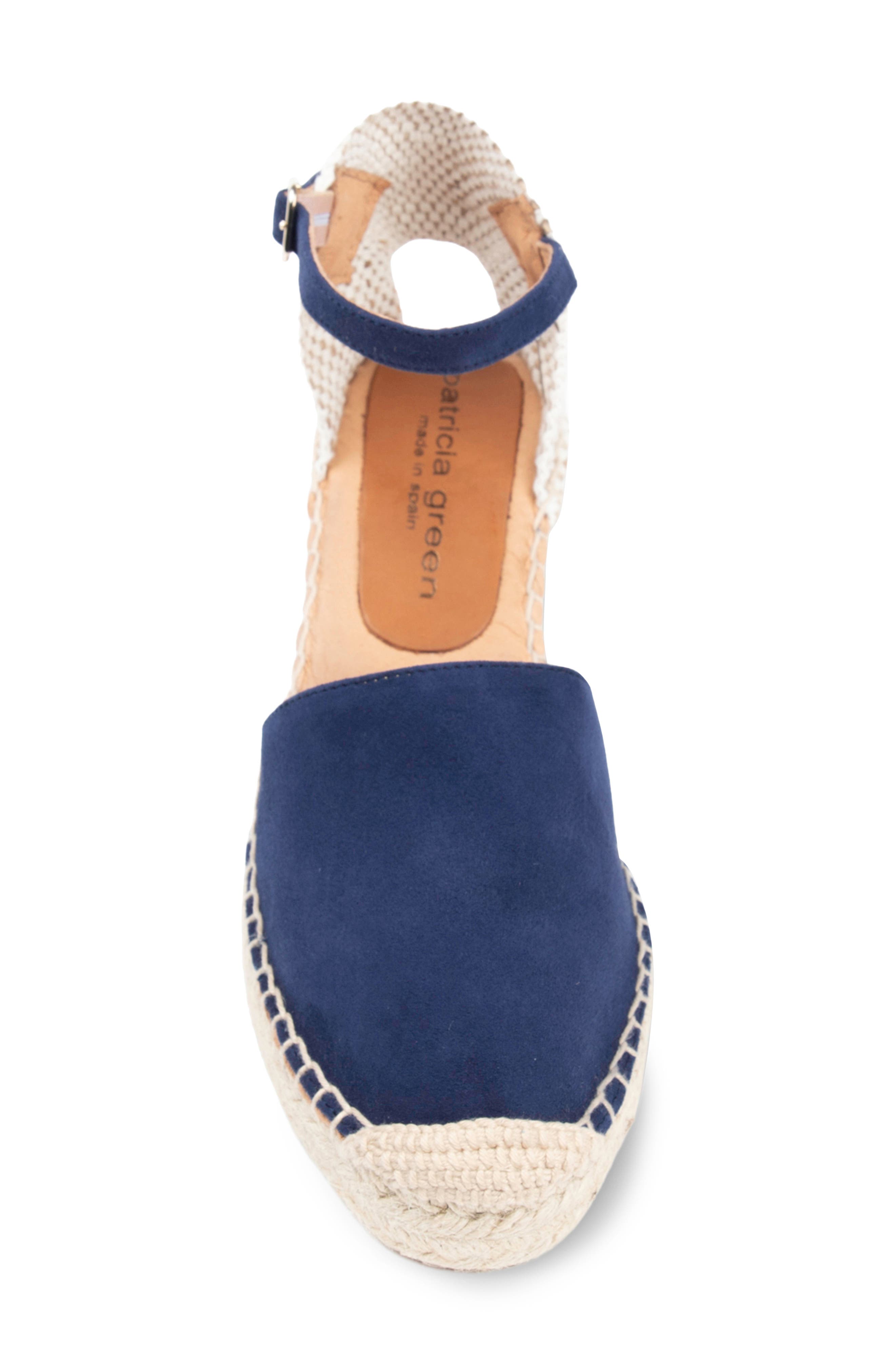 Sahara Ankle Strap Espadrille Wedge, Alternate, color, NAVY SUEDE