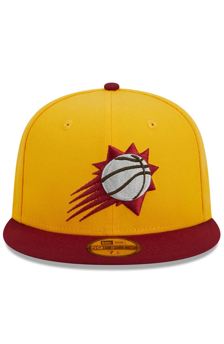 New Era Men's New Era Yellow/Red Phoenix Suns Fall Leaves 2-Tone 59FIFTY Fitted Hat, Alternate, color, Yellow