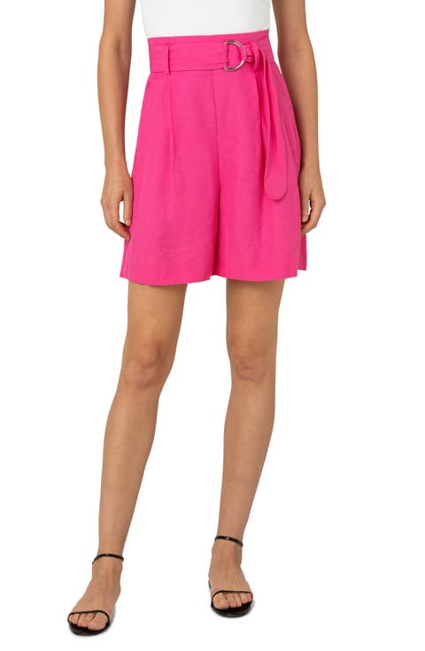 High Waist Belted Shorts