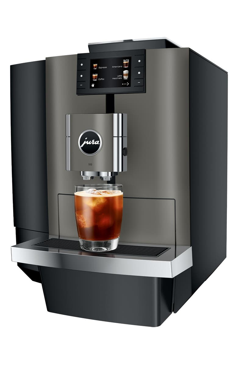 JURA X10 Automatic Hot & Cold Coffee Machine, Alternate, color, Dark Inox