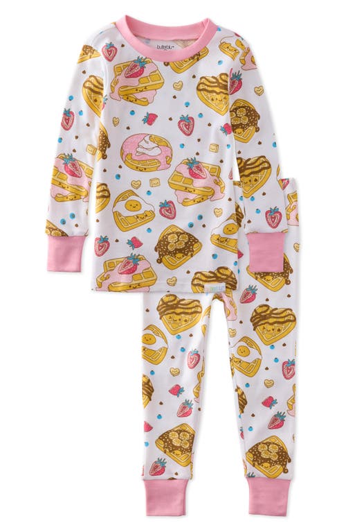 Butterblu Kids' Zen Fitted Organic Cotton Two-piece Pajamas In Pink
