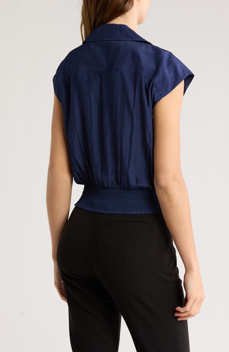 Ramy Brook Amaris Flap Pocket Top, Alternate, color, Spring Navy