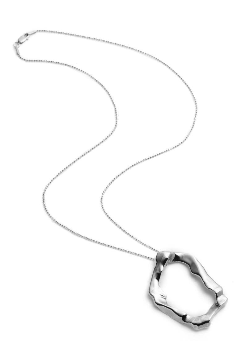 Molten Pendant Necklacae, Alternate, color, STERLING SILVER