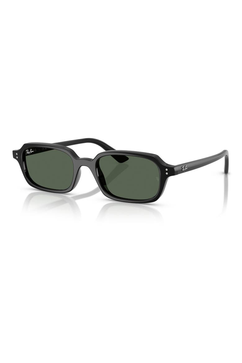 Zuri 51mm Pillow Sunglasses, Alternate, color, BLACK / DARK GREEN
