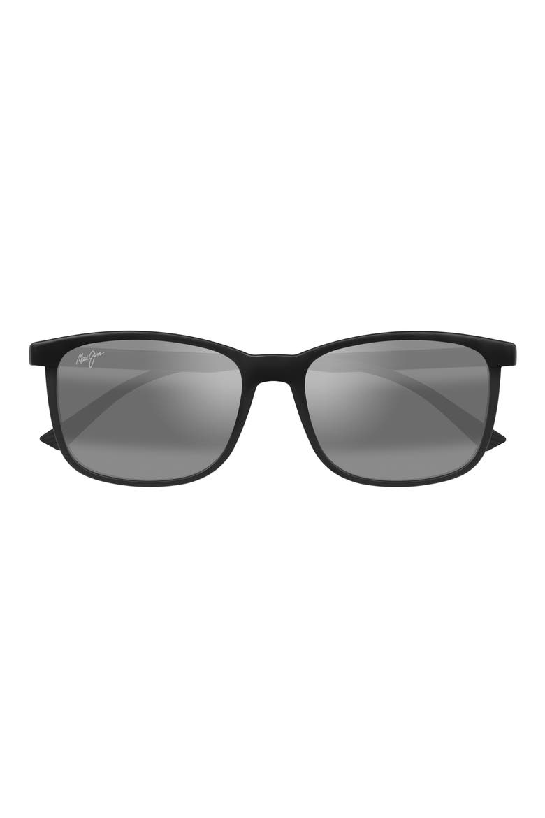 Hulili 57mm Polarized Rectangular Sunglasses, Main, color, BLACK/ NEUTRAL GREY
