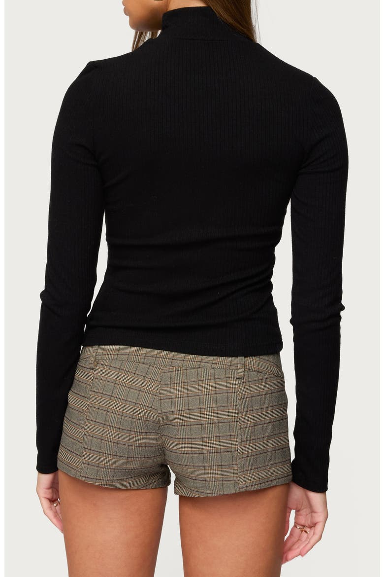 Saskia Ribbed Turtleneck Top, Alternate, color, BLACK